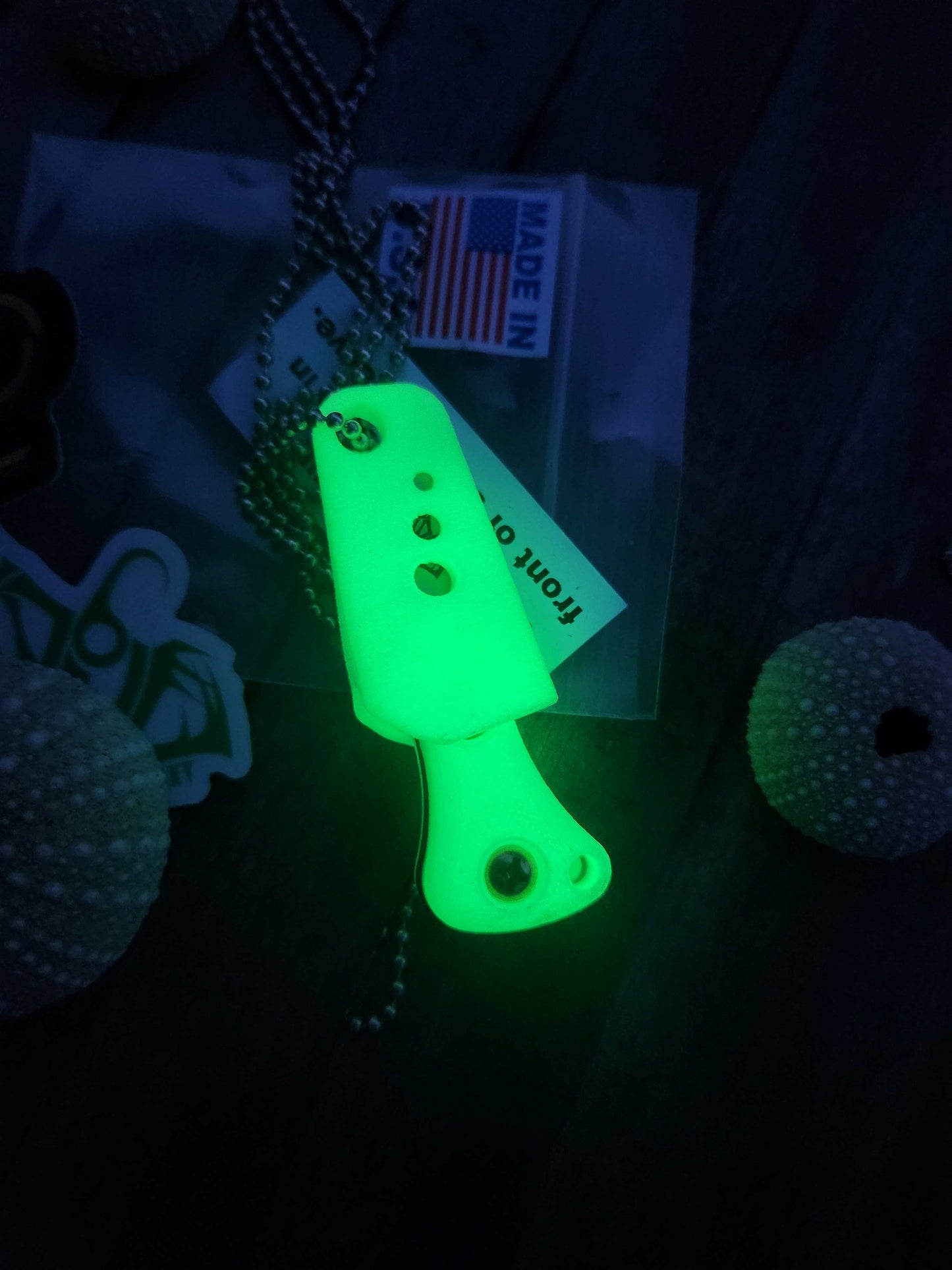 Turner CNC Anchovy - Green glow handle Green Glow Sheath