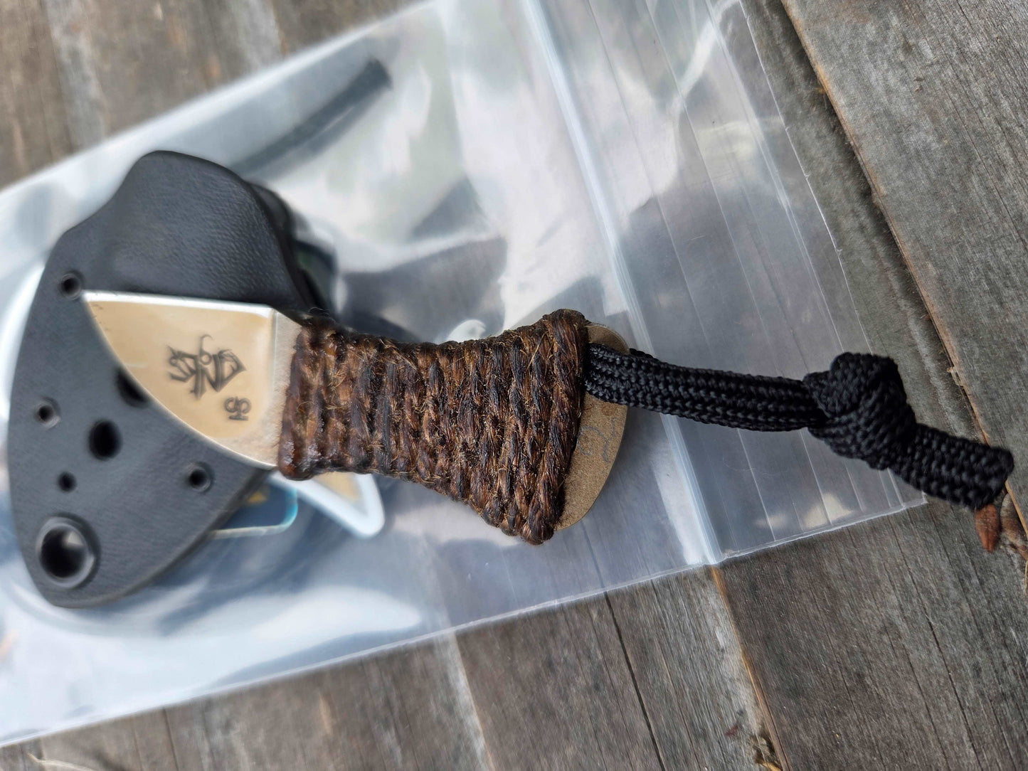 Turner CNC Anchovy Epoxied Jute wrapped - Kydex by Caleb