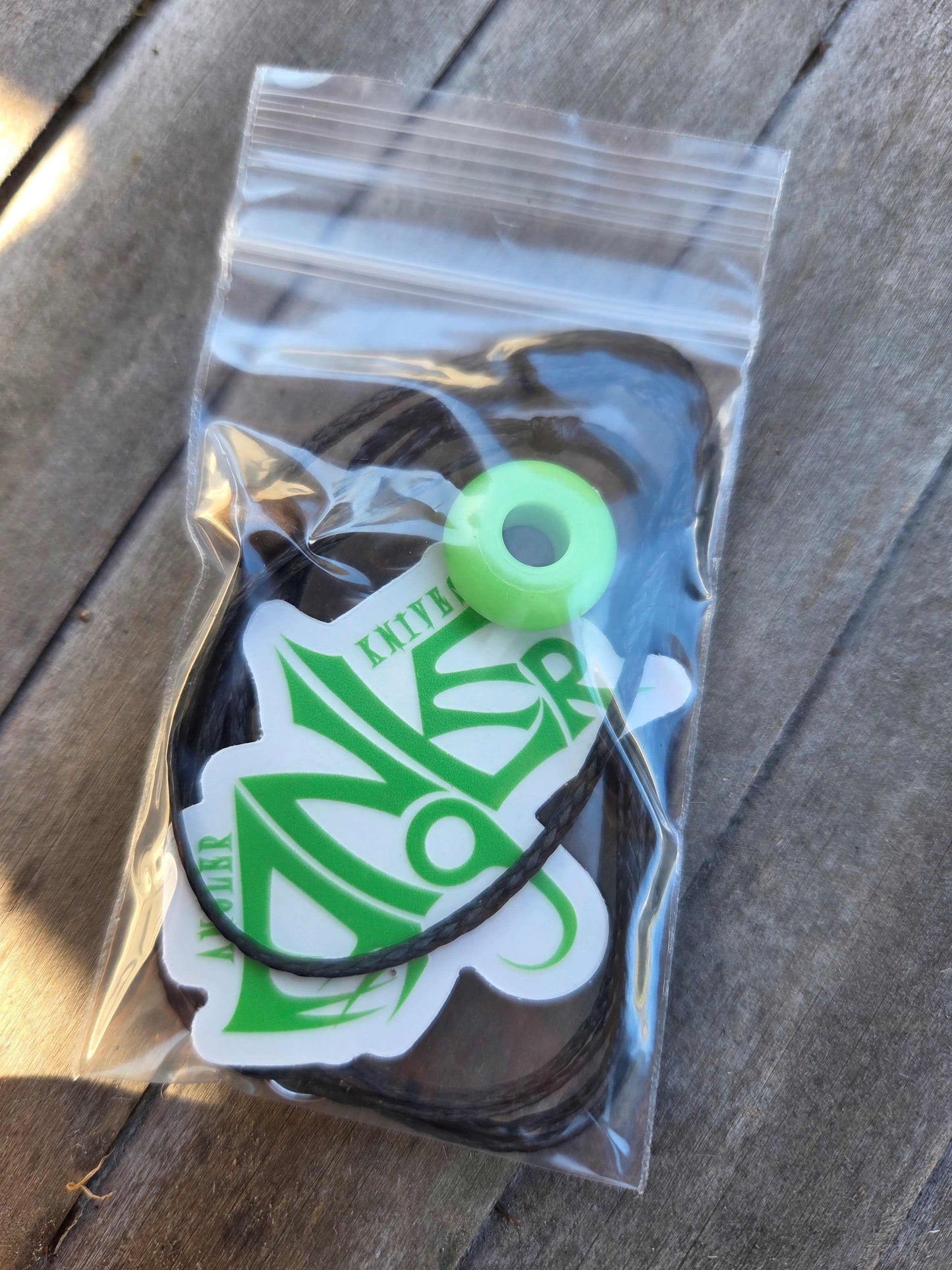 wood Bead Necklace - Lumimod Green Glow Lanyard bead