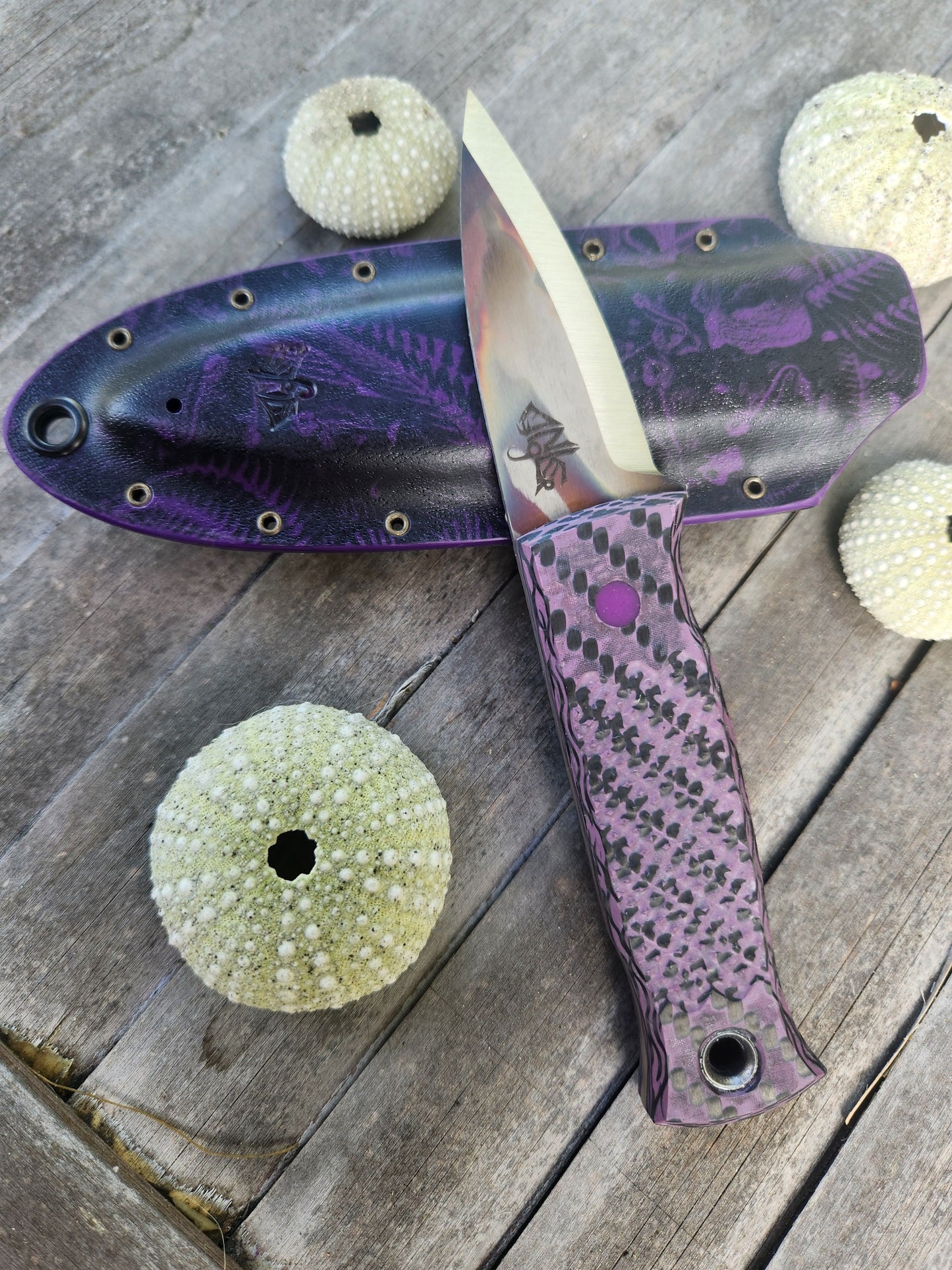 Angler Knives Dorado #4 - Purple and Black Handle