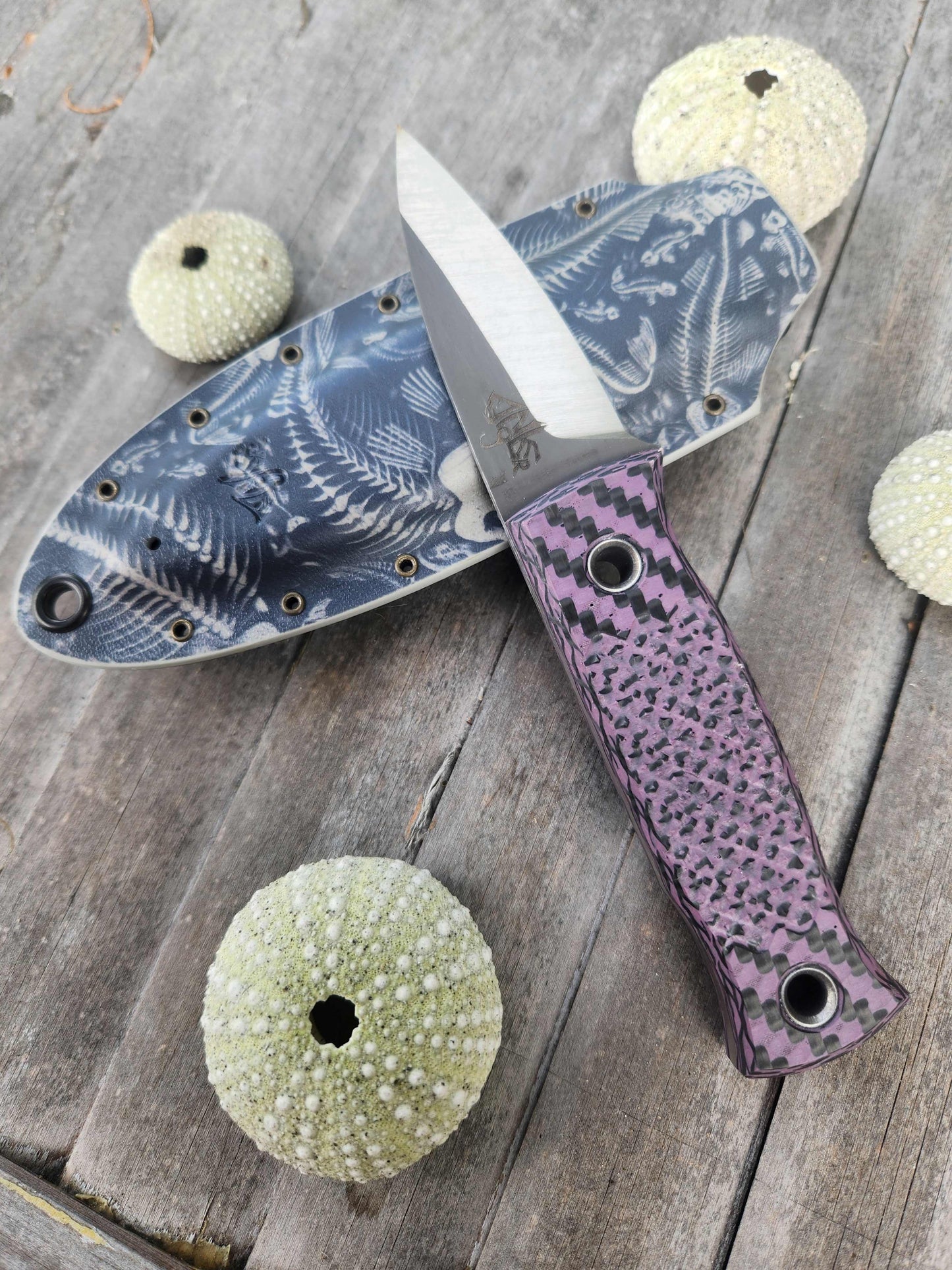 Angler Knives Dorado #7 - Purple and Black Handle