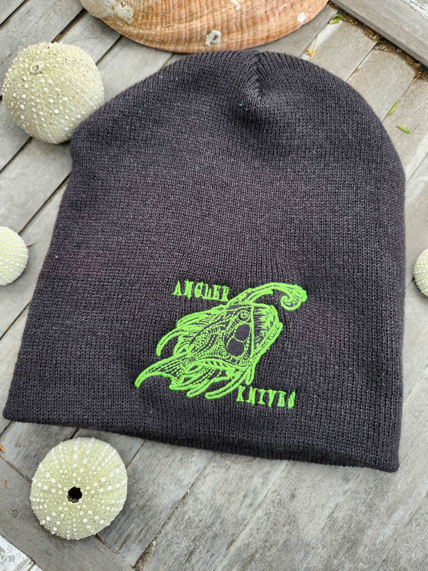 Angler Knives Beanie Black - Angler Menuki Logo