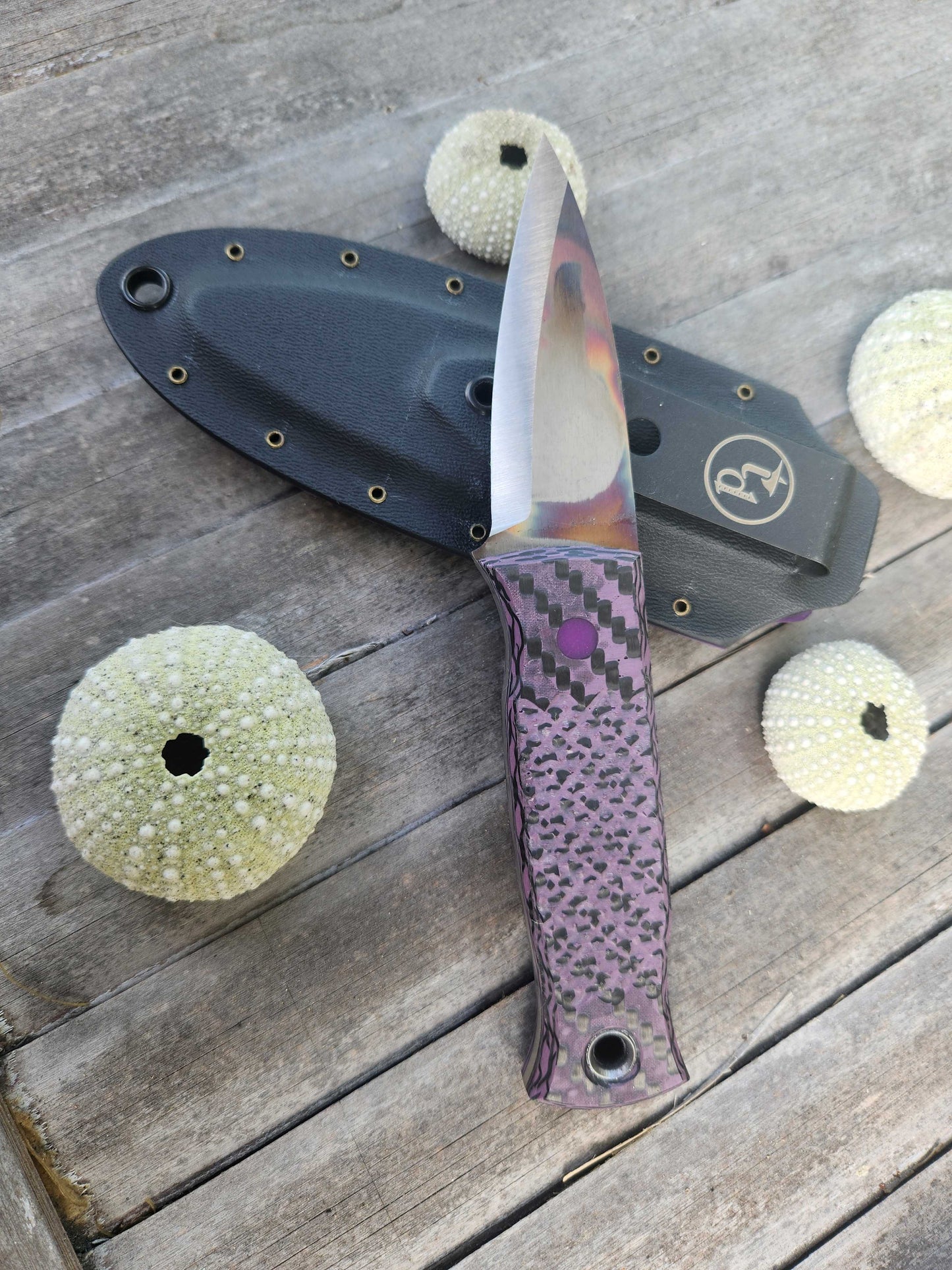 Angler Knives Dorado #4 - Purple and Black Handle