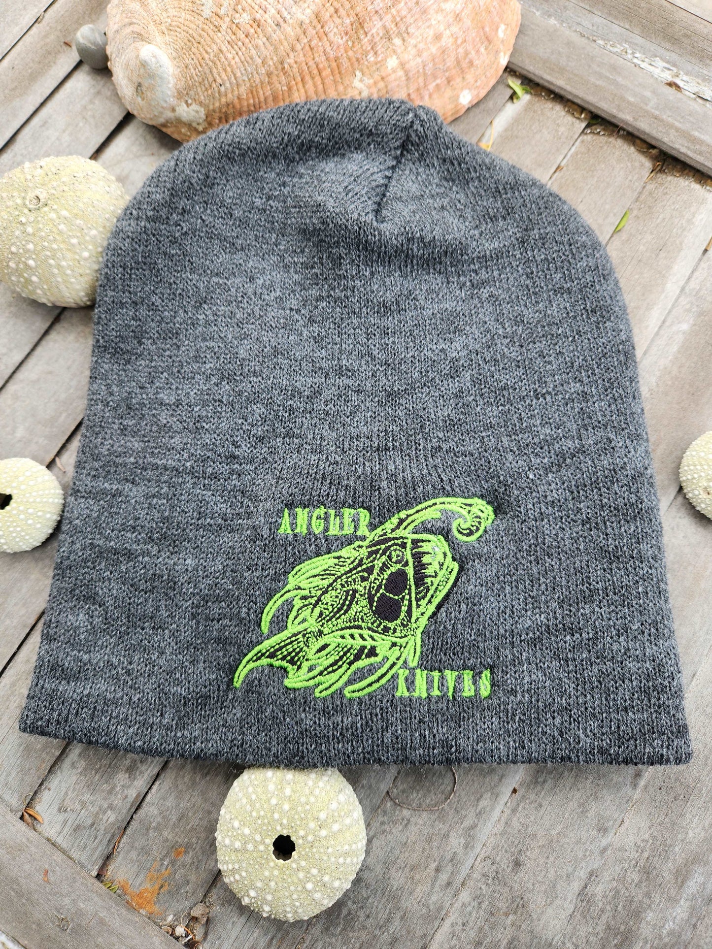 Angler Knives Beanie Grey - Angler Menuki Logo