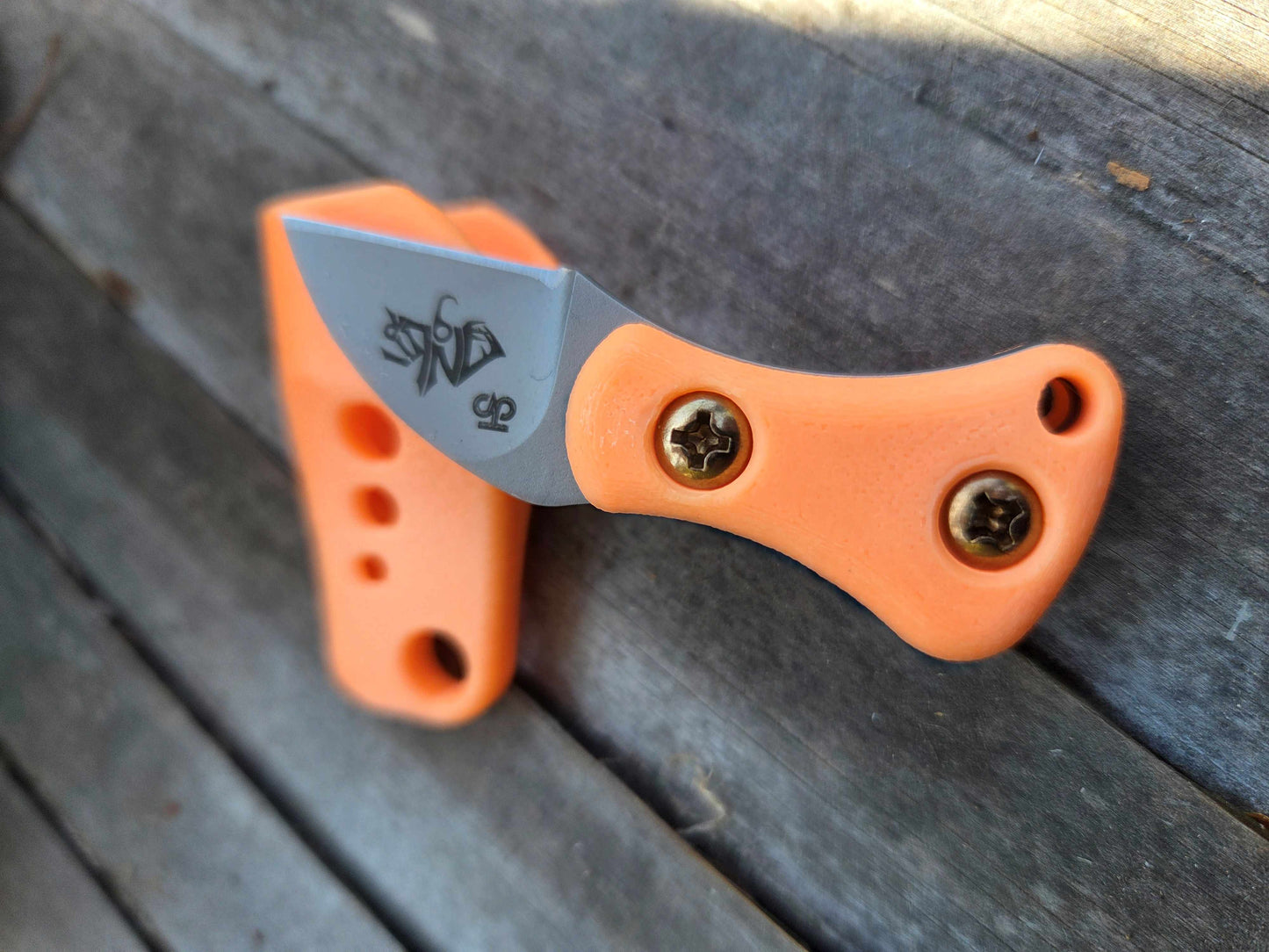 Turner CNC Anchovy - orange glow handle Glow orange sheath