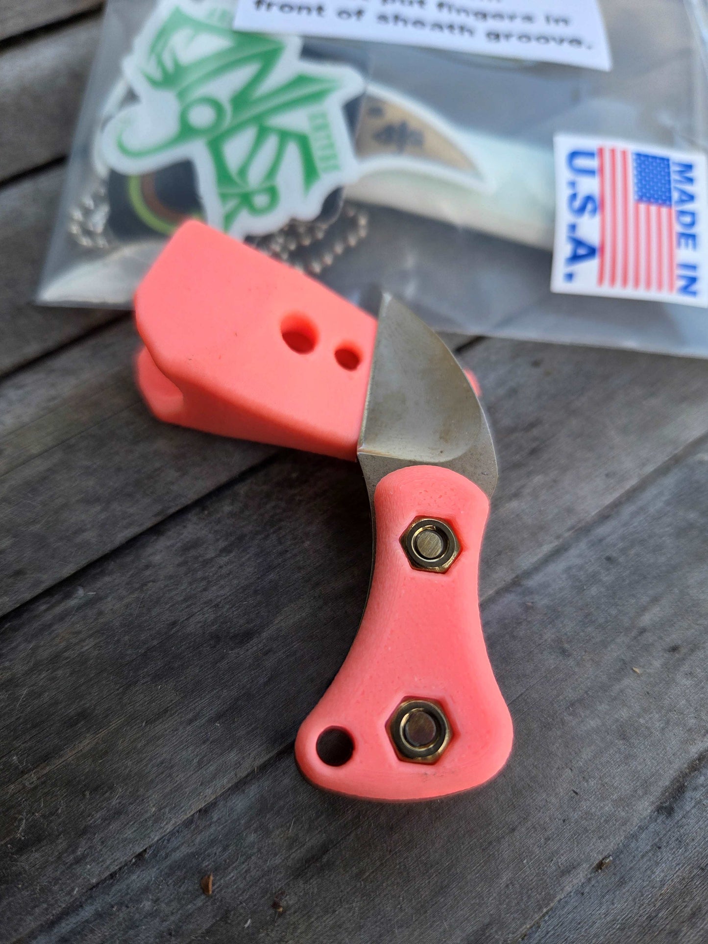 Turner CNC Anchovy  - Pink glow handle Pink glow sheath