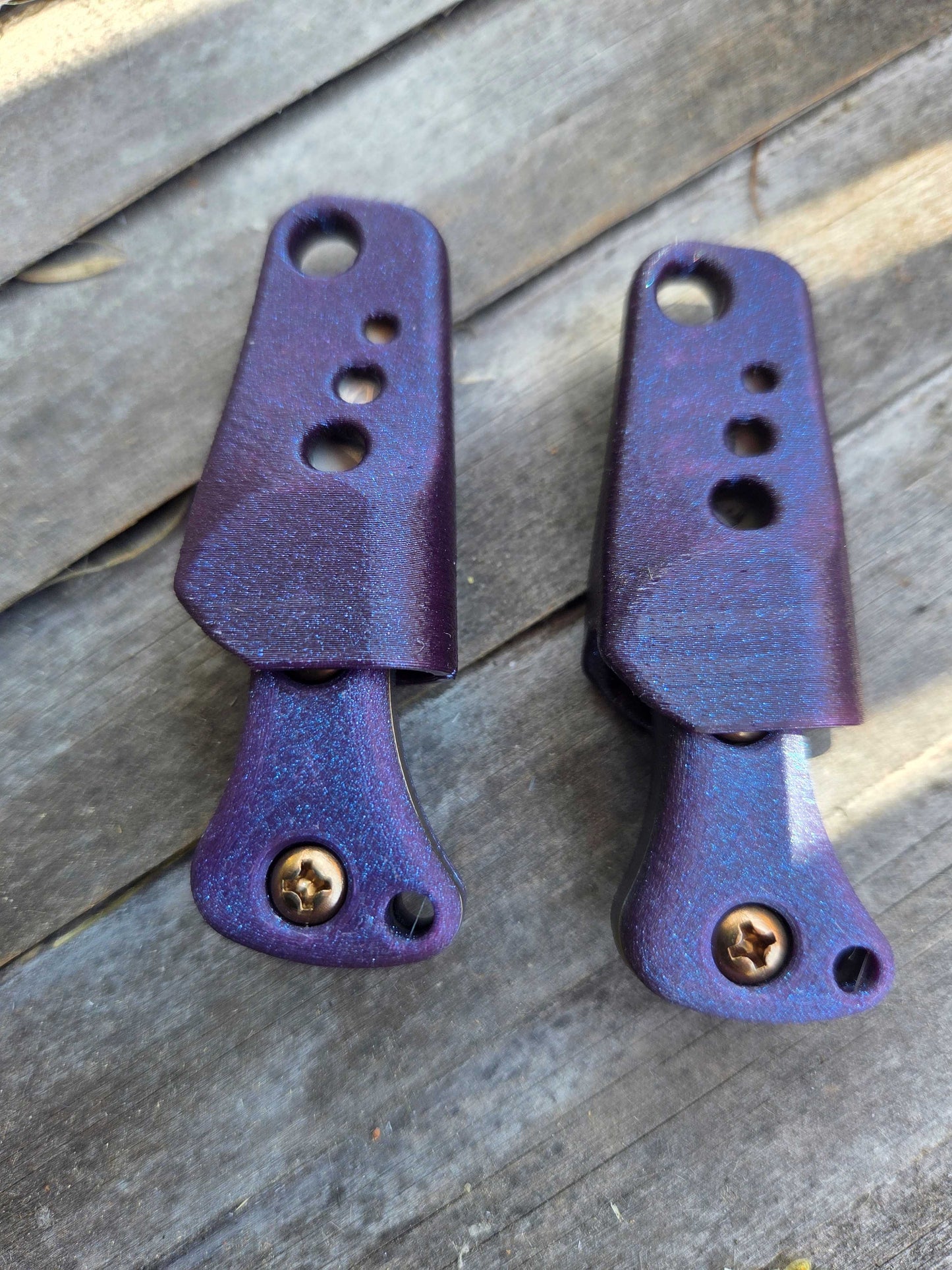 Turner CNC Anchovy Heat treat color finish - Purple handle Purple sheath
